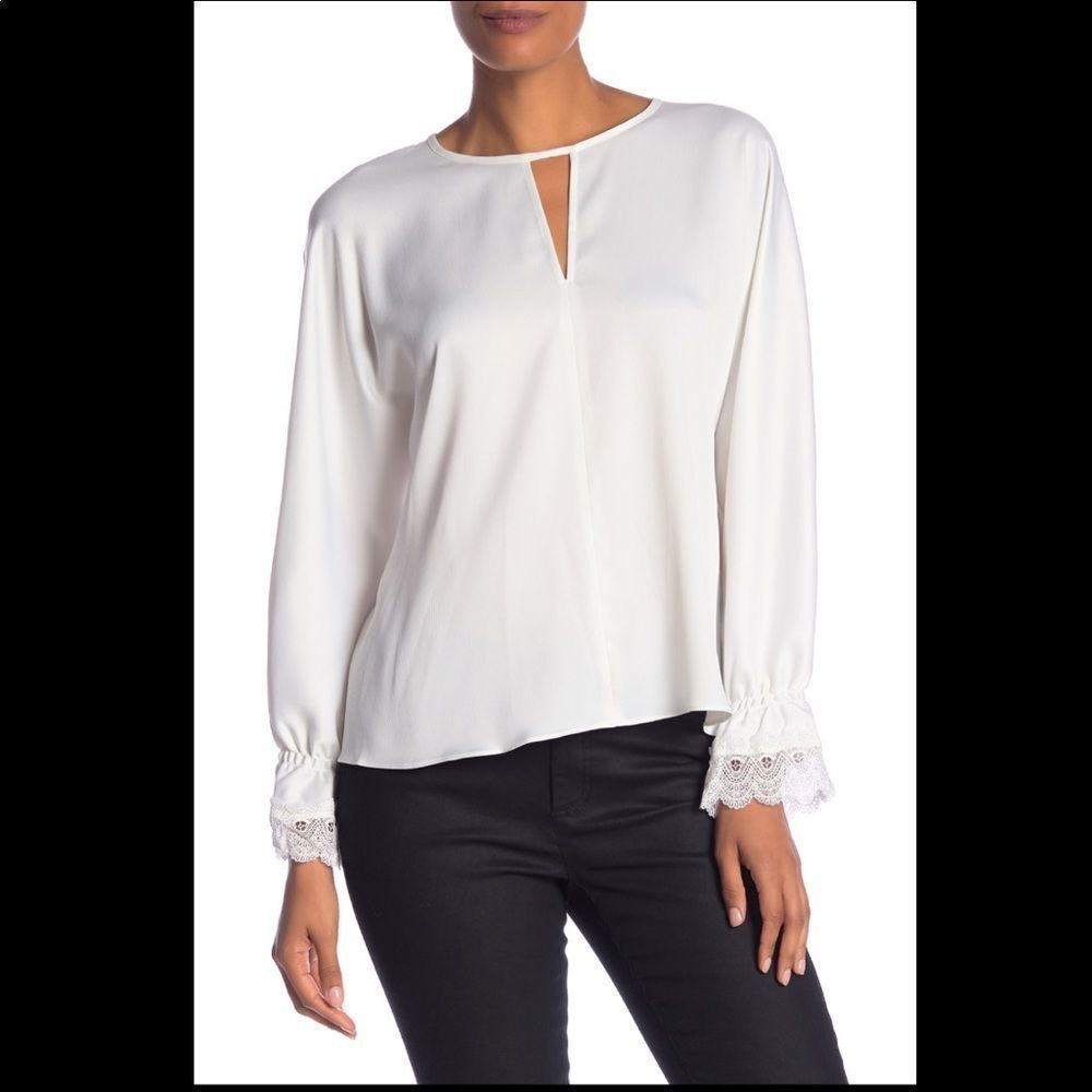 Laundry Shelli Segal Satin Blouse Cross Back NWT S